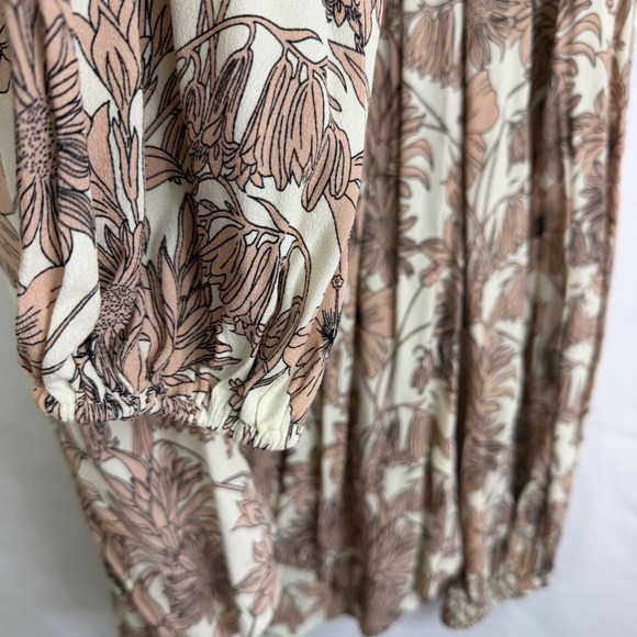 Karen Kane Womens Flowy Floral Peasant Blouse Top 1X NWT $148 Romantic Boho - Picture 4 of 12